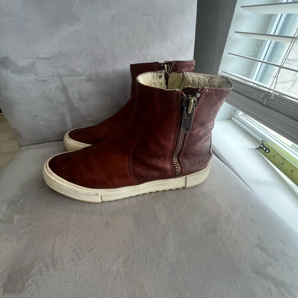Frye Brown Leather High-Top Sneakers comfort‎ shoes